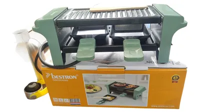 Bestron AGR102G Raclette Grill Grün für 2 Personen Tischgrill
