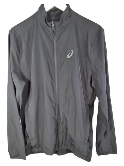 ASICS Laufjacke Herren Trainingsjacke Gr. M Grau Sportjacke Leicht