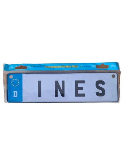 Out of the blue Blechschild personalisiert Nummernschild INES Retro Metall