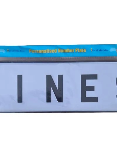 Out of the blue Blechschild personalisiert Nummernschild INES Retro Metall