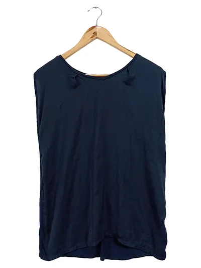 BLACKY DRESS Damen Top Bluse Gr. 38 M Blau Viskose ärmellos