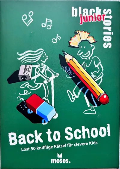moses. Black Stories Junior Back to School Rätselspiel 50 Schulrätsel ab 8 J.