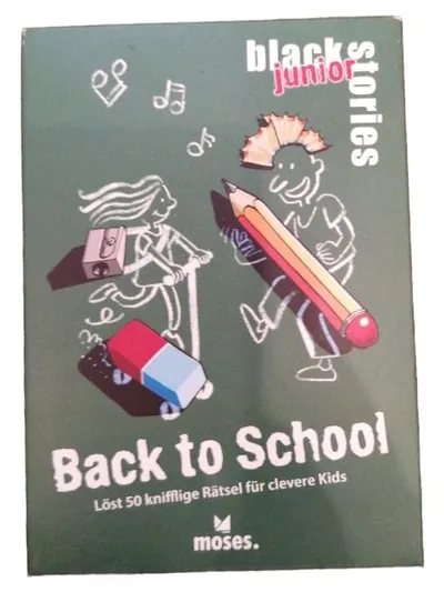 moses. Black Stories Junior Back to School Rätselspiel 50 Schulrätsel ab 8 J.