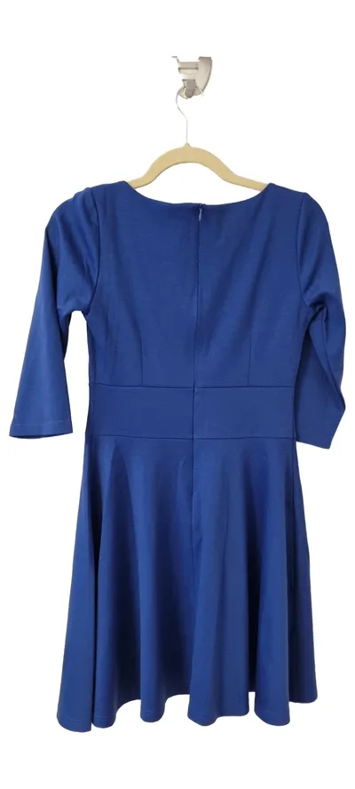 FIGL Damen festliches Kleid Gr. 36 Blau Elegant Midikleid 3/4-Arm