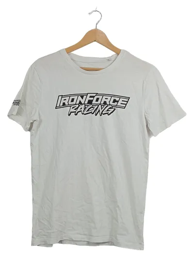 IronForce Racing Herren T-Shirt Weiß Gr. M Logo-Print Motorsport