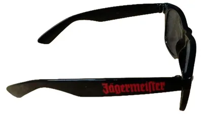 Jägermeister Sonnenbrille Retro Schwarz Unisex Wayfarer Stil