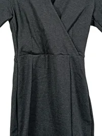 Betabrand Damen Wickelkleid Businesskleid Grau Gr. 32/XXS Elegant 3