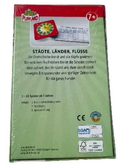 Playland Städte Länder Flüsse Lernspiel ab 6 Jahre Pappe Mehrfarbig