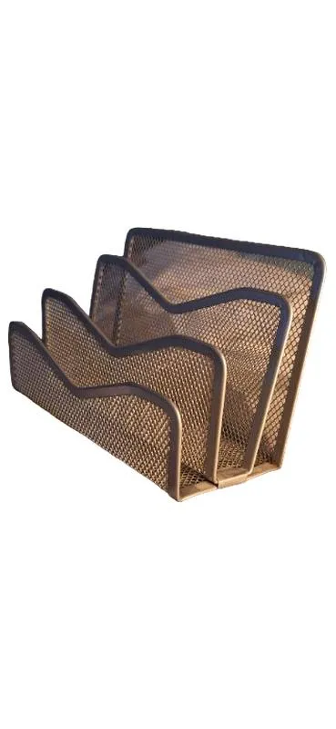 Idena Ablagekorb Metall Silber Schreibtisch Organizer Büro 18 cm