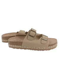 Bosanova Damen Pantoletten Gr. 41 Beige Kork Espadrille Sandalen 1