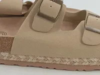 Bosanova Damen Pantoletten Gr. 41 Beige Kork Espadrille Sandalen 2