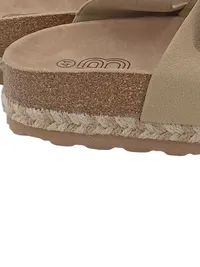 Bosanova Damen Pantoletten Gr. 41 Beige Kork Espadrille Sandalen 3
