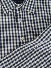 Charles Tyrwhitt Herren Business Hemd kariert Blau Gr. 50;L Langarm 3