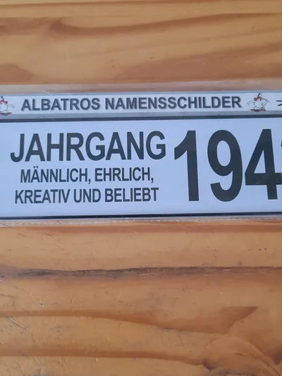 Albatros Blechschild Jahrgang 1943 Männer Retro Namensschild Metall Mehrfarbig