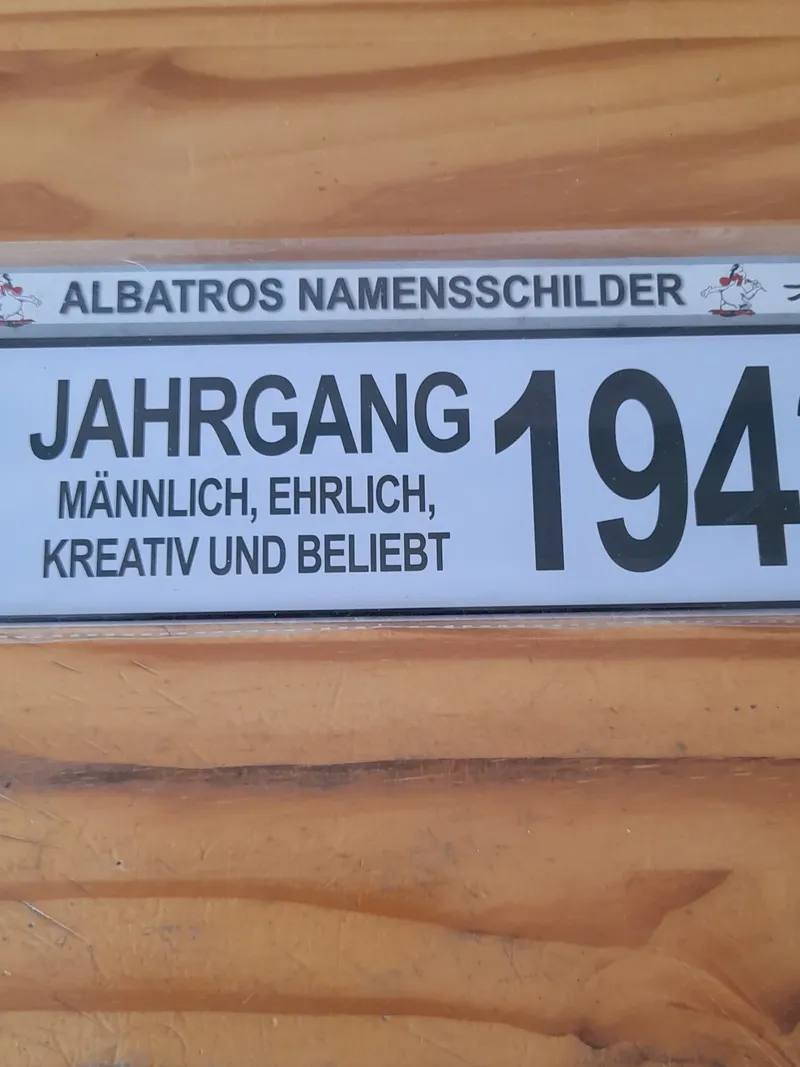 Albatros Blechschild Jahrgang 1943 Männer Retro Namensschild Metall Mehrfarbig 2