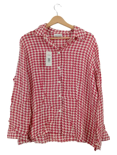 Gerry Weber Damen Bluse Pepita Muster Rot Weiß Langarm Gr. 46