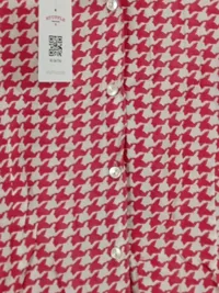 Gerry Weber Damen Bluse Pepita Muster Rot Weiß Langarm Gr. 46 4