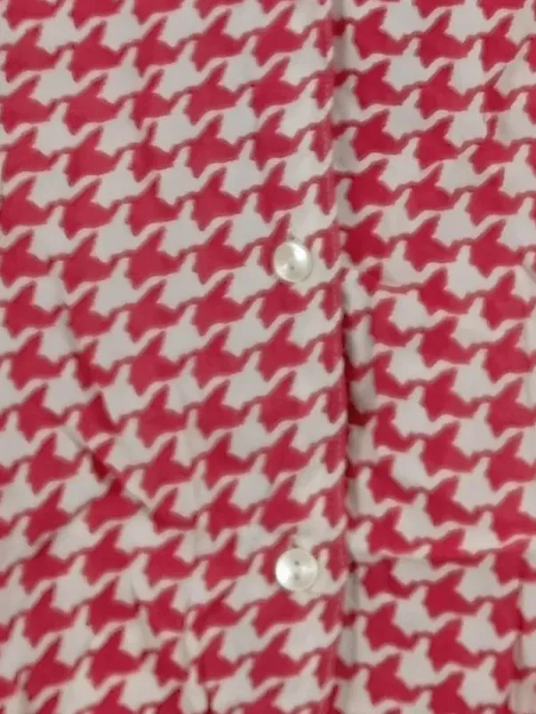 Gerry Weber Damen Bluse Pepita Muster Rot Weiß Langarm Gr. 46 5