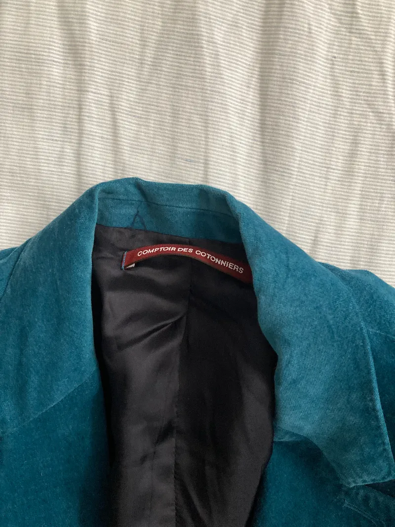 Comptoir des Cotonniers Damen Blazer Gr. 38 Petrol Business Baumwolle 3