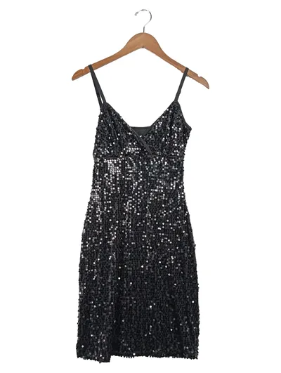 BONPRIX COLLECTION Damen Pailletten Kleid Gr. 36;S Glamourös Schwarz