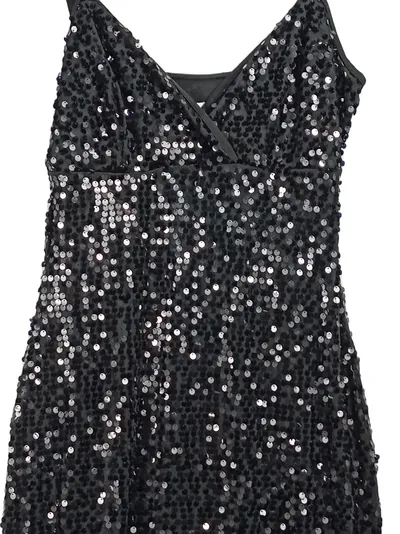 BONPRIX COLLECTION Damen Pailletten Kleid Gr. 36;S Glamourös Schwarz