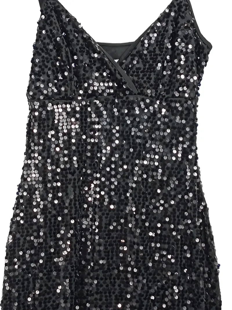 BONPRIX COLLECTION Damen Pailletten Kleid Gr. 36;S Glamourös Schwarz 2