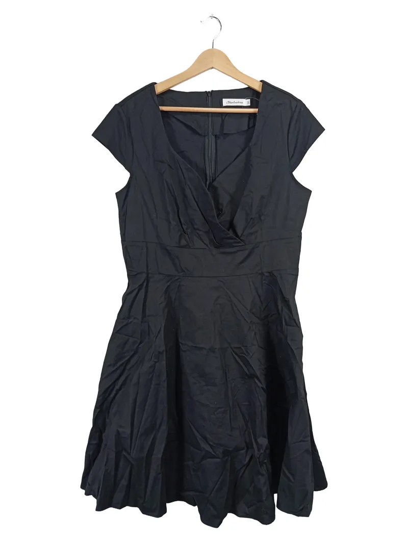 Bbonlinedress Damen Wickelrock Maxirock Klassisch Uni Baumwolle Schwarz 44 XXL 1