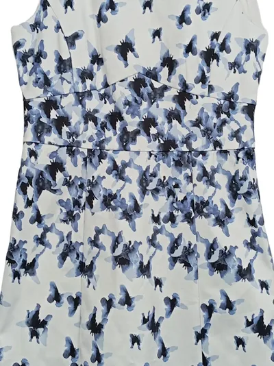 Alba Moda Damen Kleid Gr. 34 XS Weiß Blau Schmetterling Festlich