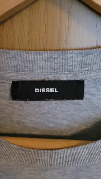 Diesel Herren T-Shirt Grau Gr. XL Logo Print Baumwolle Casual 4