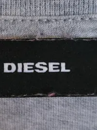 Diesel Herren T-Shirt Grau Gr. XL Logo Print Baumwolle Casual 5