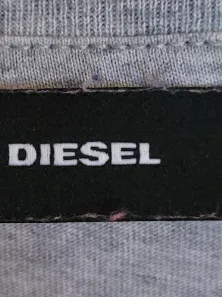 Diesel Herren T-Shirt Grau Gr. XL Logo Print Baumwolle Casual 5