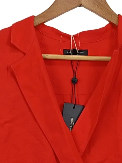 rag & bone Bluse Damen S Rot Modern Elegant Viskose Langarm