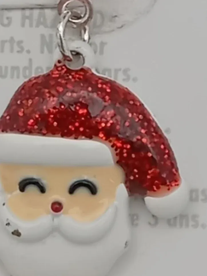Claire's Ohrringe Weihnachtsmann Rot Glitzer Damen Weihnachtlich Festlich 2