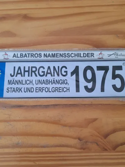 Albatros Blechschild Namensschild Jahrgang 1975 Retro Dekoschild Metall