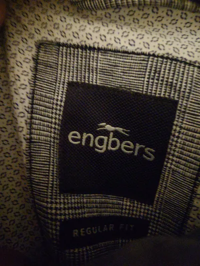 Engbers Herren Weste mit Hemd Set Gr. 47 Grau Kariert Leinen Baumwolle