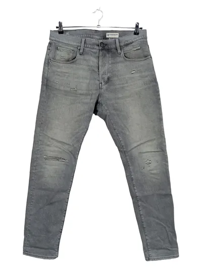 G-Star RAW 3301 Slim Herren Destroyed Jeans Grau W33/L32