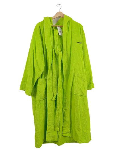 KangaROOS Bademantel Damen Gr. 3XL Frottee Grün Kapuze Morgenmantel