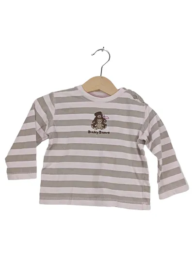 BONDI Baby Langarmshirt Kinder Gr. 80 Mehrfarbig Gestreift Bärenmotiv Casual