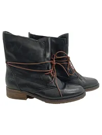 Tamaris Damen Stiefeletten Schnürstiefel Leder Schwarz Gr. 40 1