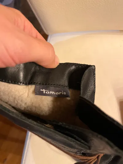 Tamaris Damen Stiefeletten Schnürstiefel Leder Schwarz Gr. 40
