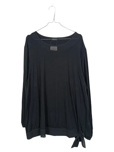 Barbara Lebek Damen Langarmshirt Gr. 48 Schwarz Viskose Schleife