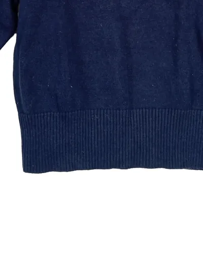 Max Kruse Kinder Pullover Gr. 104 Blau Basic Baumwolle V-Ausschnitt