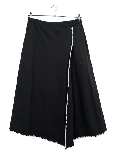 GWHITE Damen Wickelrock Gr. 44 Schwarz Asymmetrisch Elegant