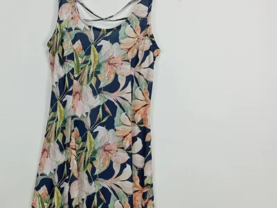 LASCANA Sommerkleid Damen Gr. 34 XS Blumen Tropical Trägerkleid