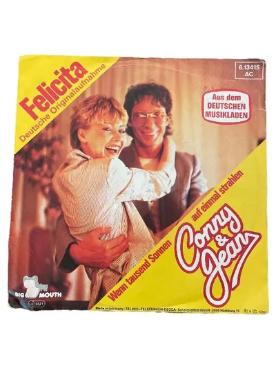 Conny & Jean Felicita Schlager 7" Vinyl Single 1982 Deutscher Musikladen