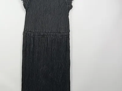 MNG Kleid Damen Gr. 38/M Schwarz Elegant Festliches Midikleid Spitze