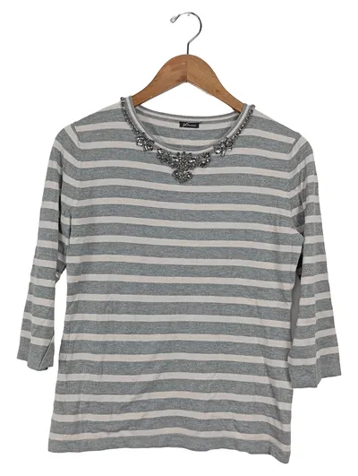 GC Fontana Damen Langarmshirt 40;L Gestreift Schmuckkragen