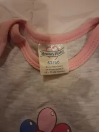 Beauty Baby Body Gr. 62/68 Grau Wal Ballons Kurzarm Baumwolle 2