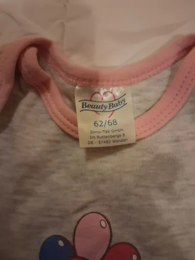 Beauty Baby Body Gr. 62/68 Grau Wal Ballons Kurzarm Baumwolle