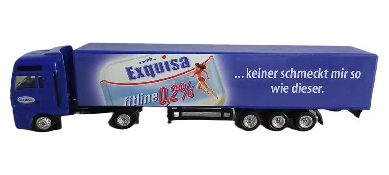 Exquisa Werbe LKW MAN TGA Sattelzug Modell 1:87 Blau Sammler 2